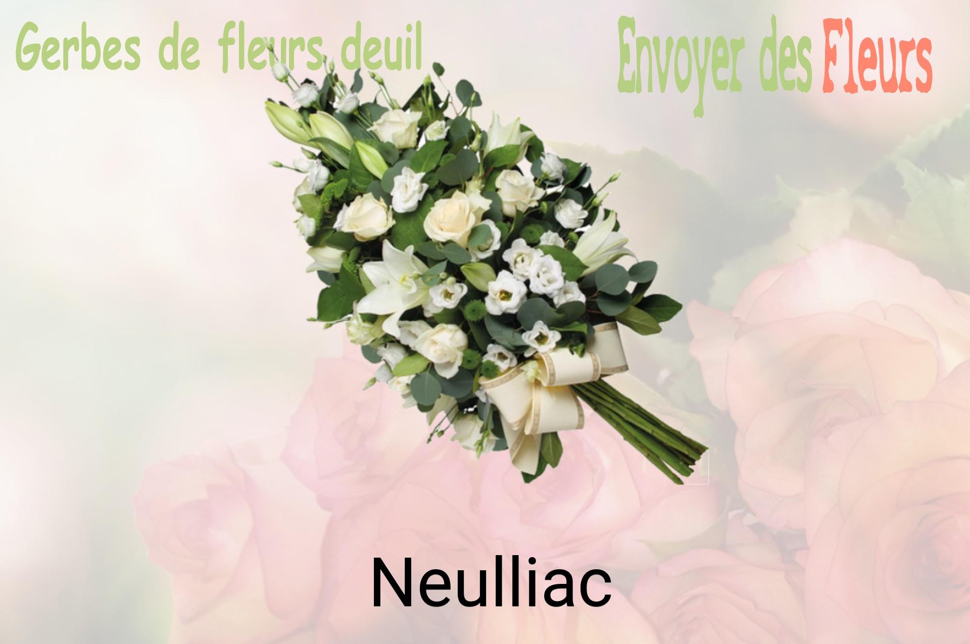 Gerbe de fleurs de deuil livrée à Neulliac